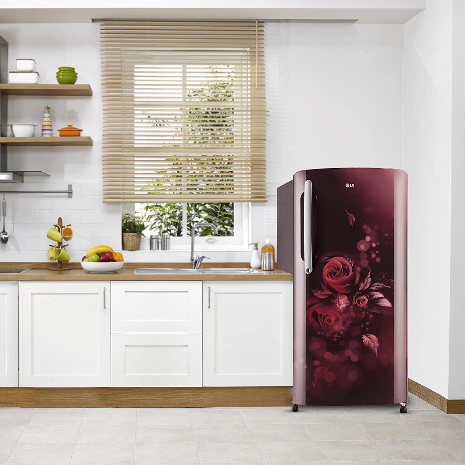 LG 204 L 5 Star Inverter Direct-Cool Single Door Refrigerator (GL-B211HSEZ, Scarlet Euphoria, With Smart Connect & Fast Ice Making, 2022 Model)