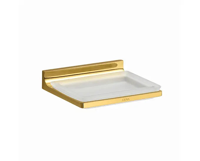 Cera F5012116FG Lustre Saber French Gold Finish Brass Glass Soap Dish
