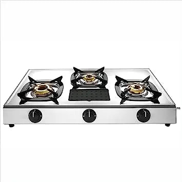 Butterfly Matchless Stainless Steel 3 Burner LPG Gas Stove, Manual Ignition