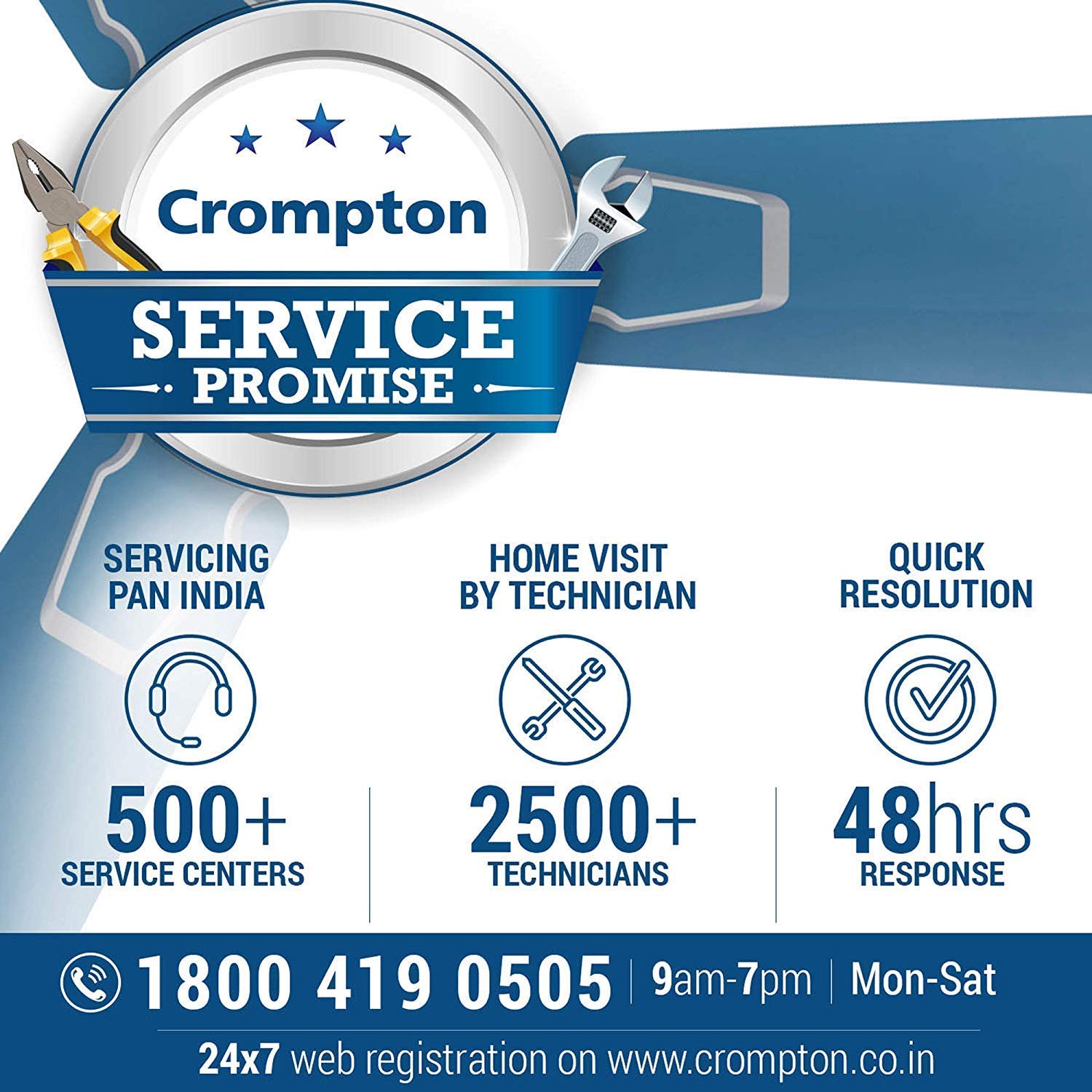 Crompton New Aura Prime Ceiling Fan 1200 mm Pearl White Chrome