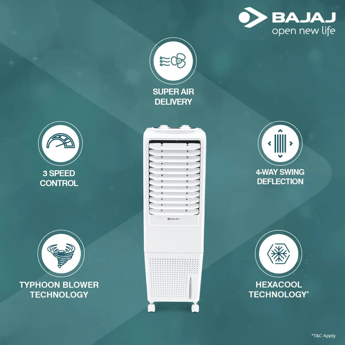 Bajaj TMH20 Tower Air Cooler - 20L White