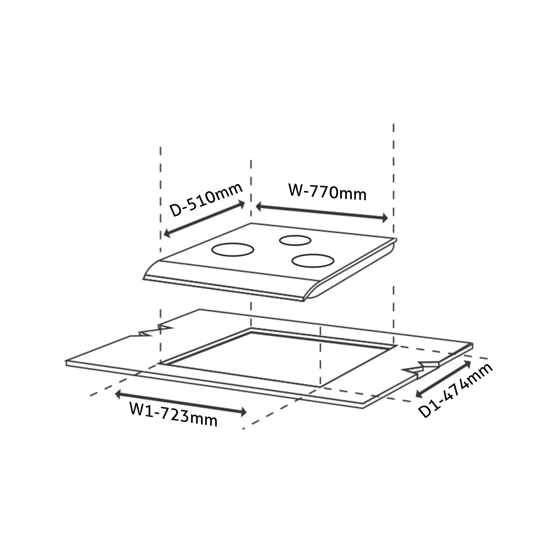 Glen 3 Burner Built In Glass Hob|Auto Ignition|8 Mm Thick Toughened Glass|Double Ring Forged Brass Burners|European Gas Valves|Warranty 2 Years Standard & 5 Years Glass|1073 Xl Ht Db Bw - Bla