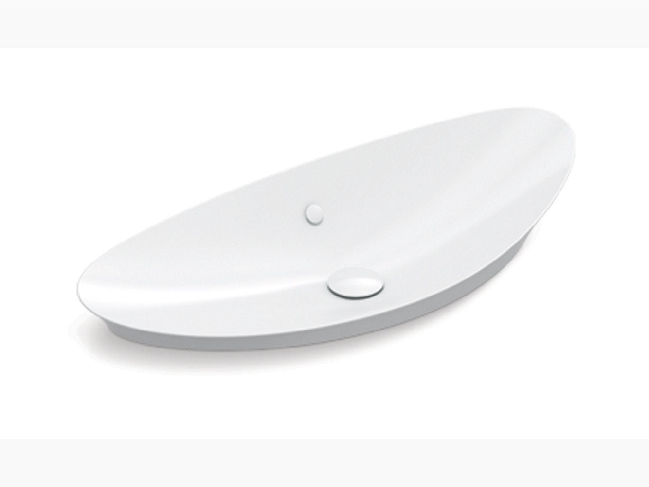 kohler K-20705-0 979mm vessel basin without faucet hole in white