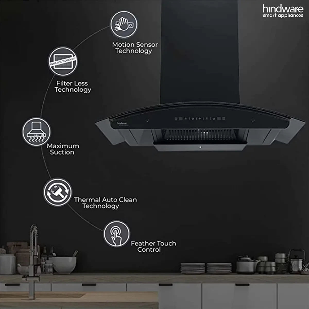 Hindware Nadia 90 cm 1200 m3/hr (Black, C100221)