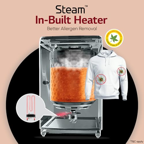 LG 9.0 Kg 5 Star AI Direct Drive Technology, Steam Wash for Allergy Removal Fully Automatic Top Loading Washing Machine (THD09SPM, Middle Black, More Fabric Care & Convenience, In-Built Heate