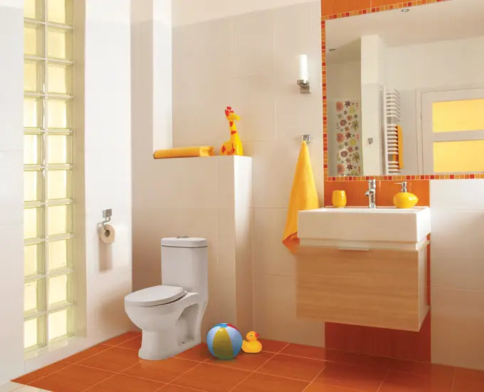 Cera S1013221 Cera Cub Junior One Piece EWC With Seat Cover And Twin Flush Fitting (S Trap 150 mm With Pp Seat Cover) - 500x275x580 mm