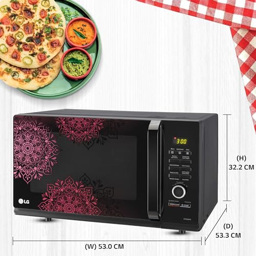 LG 32 L Convection Microwave Oven (MC3286BIUM, Black, Diet Fry, 360° Motorised Rotisserie) - 2023 Model