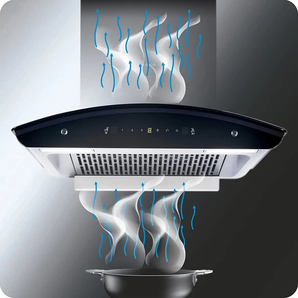 Elica 60 cm 1425 m3/hr Filterless Auto Clean Chimney with Free Kit (WD TFL HAC 60 MS NERO, Touch + MS Control, Black)