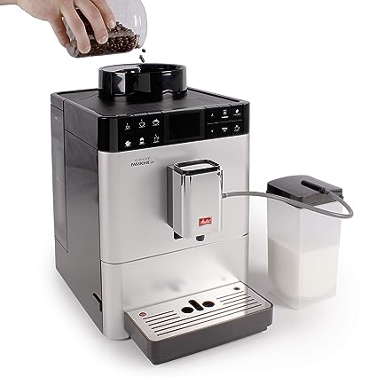 Melitta Passione OT Bean to Cup Fully Automatic Coffee Machine with Grinder and Milk Tank, Silver F53/1-101