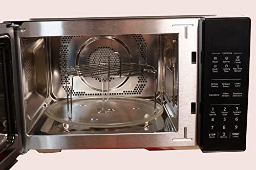 Haier 22L Convection Microwave Oven, 205 Auto cook Menus, 10 Power Levels, 4 Combination Cooking, Multistage Cooking, Auto Defrost, Child Lock (HIL22ECCFSD, Black)
