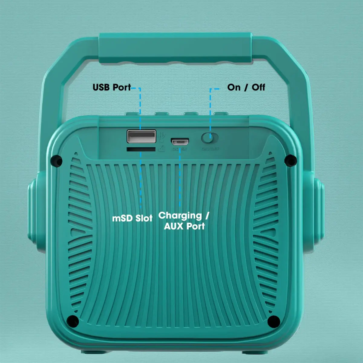 Zebronics Zeb-County 2 Portable Wireless Speaker Supporting Bluetooth v5.0, FM Radio, Call Function, Built-in Rechargeable Battery, USB/Micro SD Card Slot, 3.5mm AUX Input, TWS (Blue)