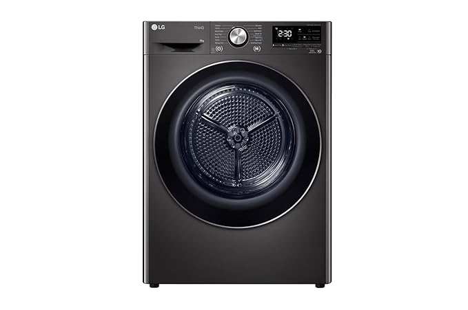 LG 9Kg Dryer DHV09SAB, Dual Inverter Heat Pump, Black Steel