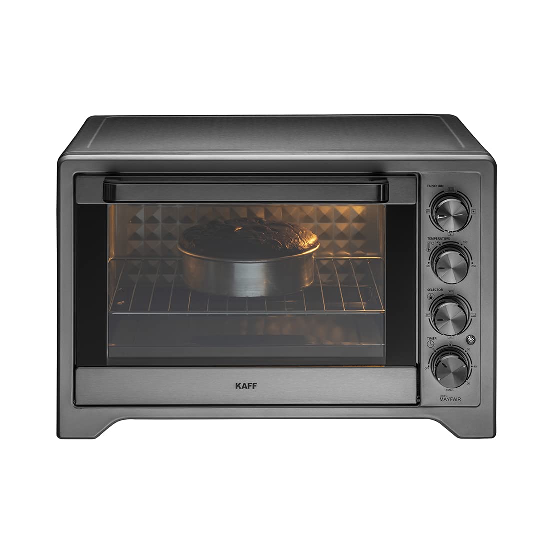 KAFF 45 Litre Electric Oven Toaster Grill (Otg) For Kitchen, 2000 Watts With Rotisserie And Convection Fan | Stainless Steel Finish Styling Handle (Mfot45-Ss, Silver)