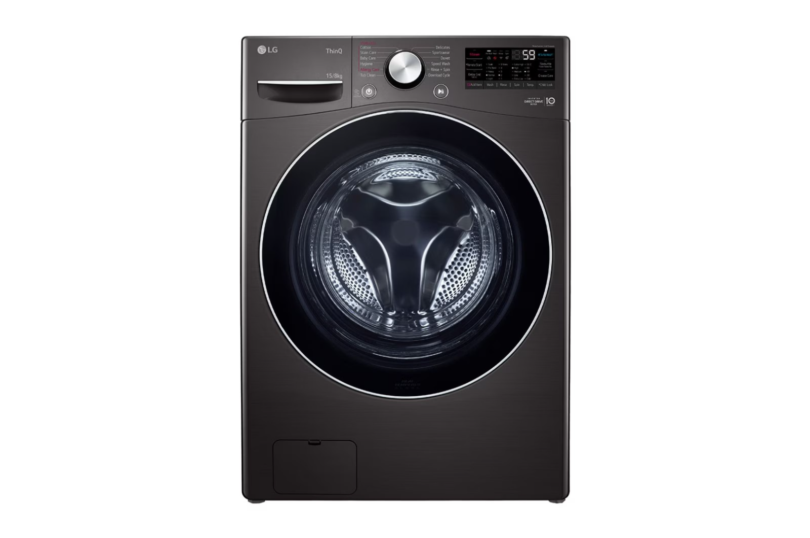 LG 15/8Kg Front Load Washer-Dryer, FHD1508STB AI Direct Drive Black VCM
