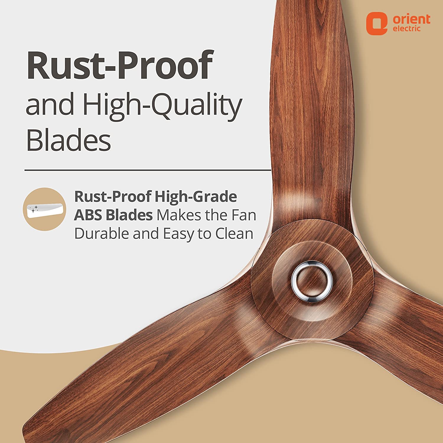 Orient Electric Aeroquiet Noiseless Premium Ceiling Fan ‎Wooden Finish