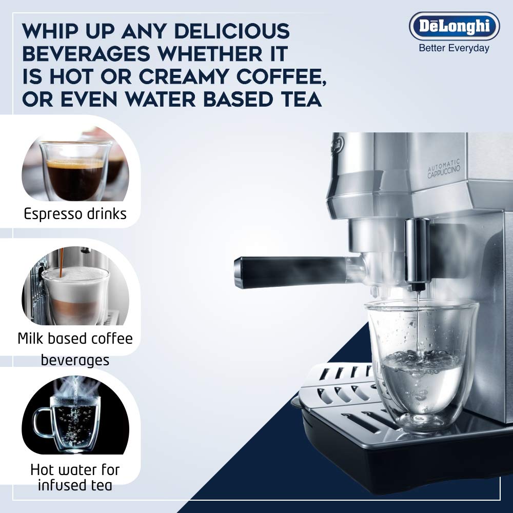 DELONGHI EC 850.M Pump Espresso & Cappuccino Machine 1450W (Metallic)