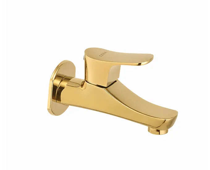 Cera F1012151FG லஸ்டர் பெர்லா பிரஞ்சு கோல்ட் பினிஷ் காலாண்டு டர்ன் பிப் காக் வித் வால் ஃபிளேன்ஜ் மற்றும் ஏரேட்டர்