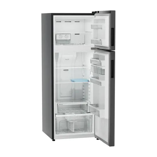 TCHbgB 2411 NoFrost Fridge-freezer: Grey Casing, Black Gloss Door, Multi-Perspective
