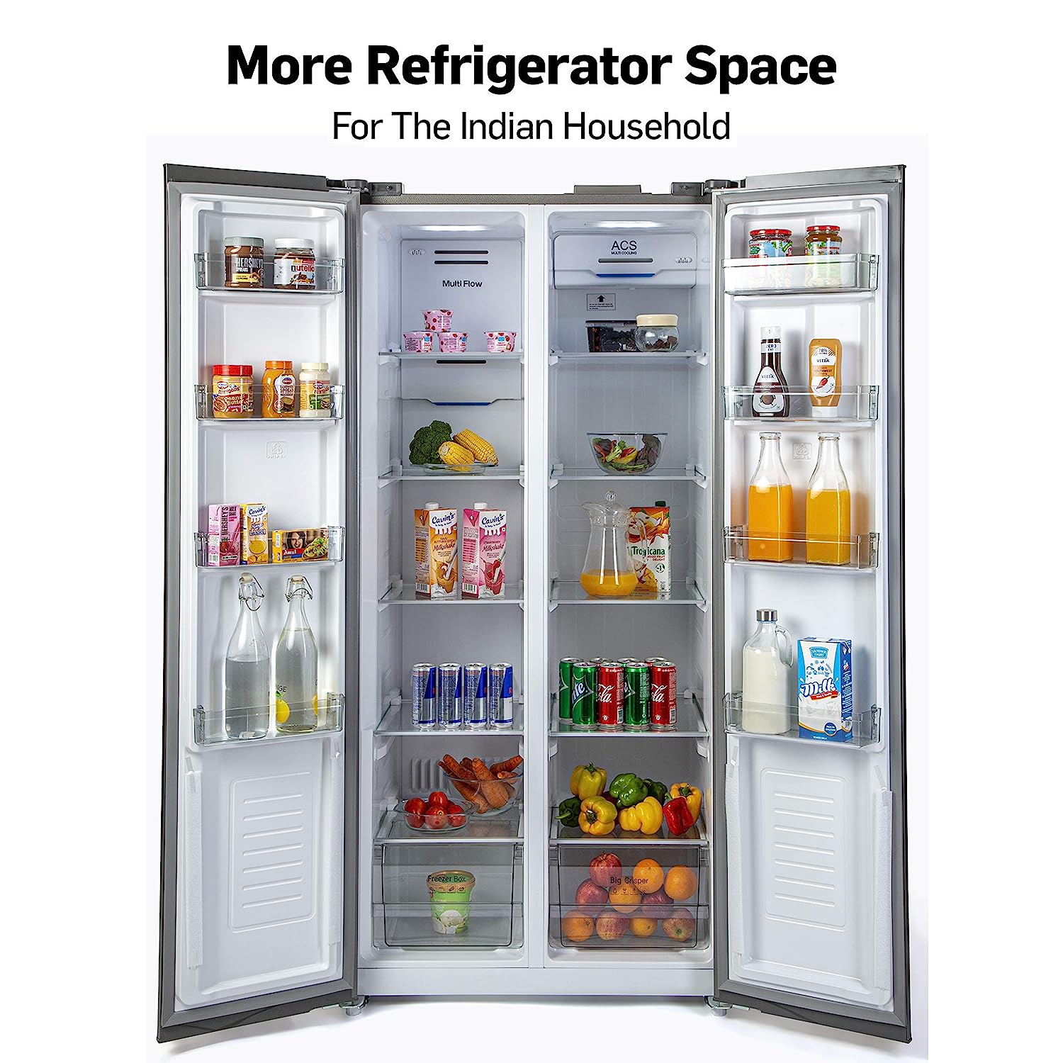 Lifelong 505L Refrigerator Silver Large LLSBSR505