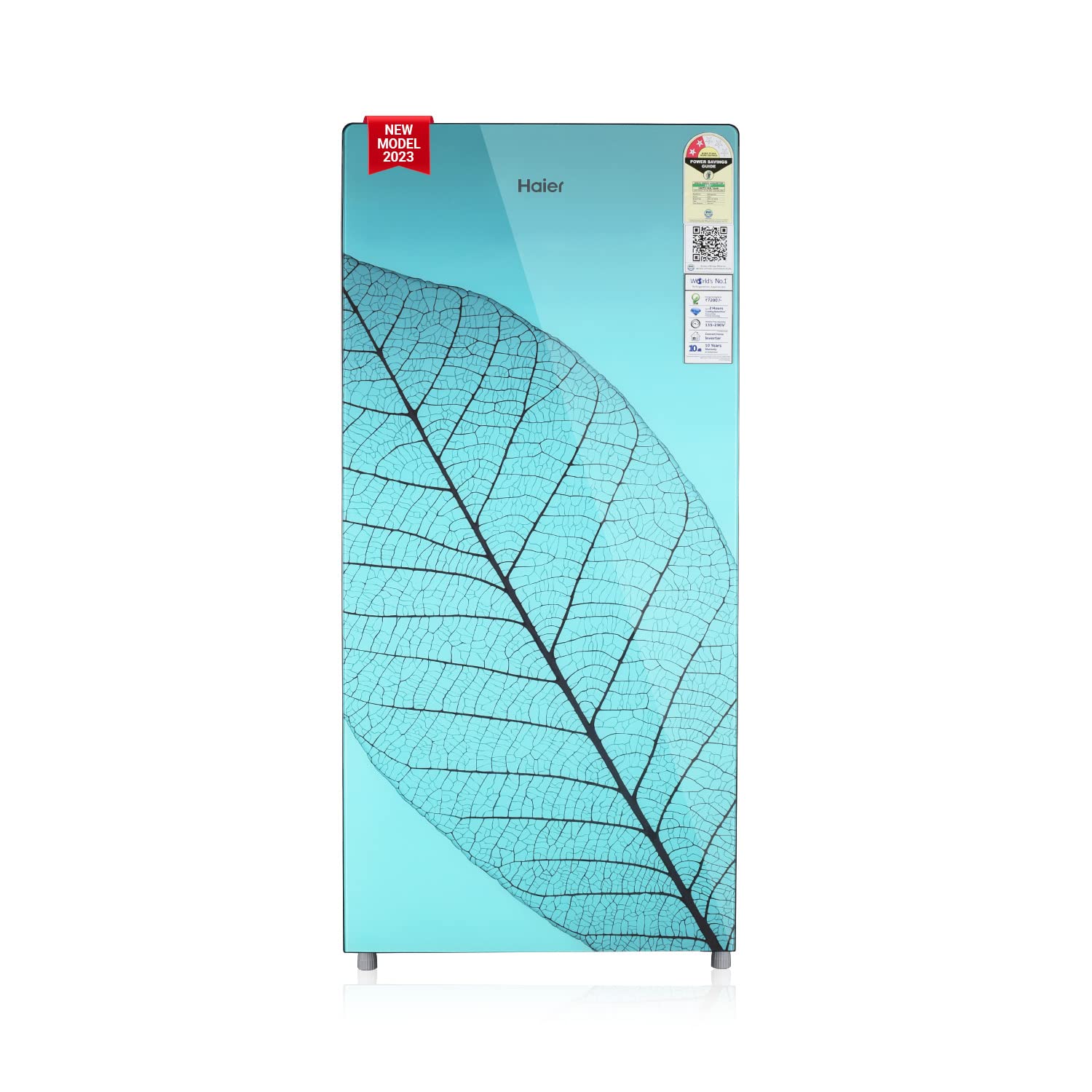 Haier 185L Refrigerator HED-19TGG-N, Holyleaf Glass