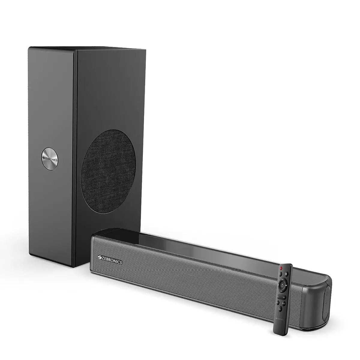 ZEBRONICS Juke BAR 4050 Compact soundbar with 10.16cm (4”) subwoofer, 75W RMS, HDMI ARC, Optical, Bluetooth v5.0, Remote Control, LED Indicator and Wall mountable