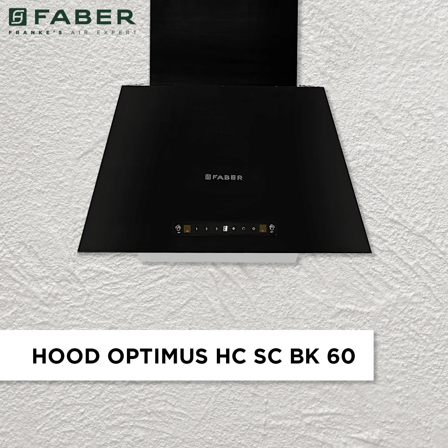 FABER HOOD OPTIMUS HC SC BK 60 Auto Clean Wall Mounted Chimney  (BLACK 1200 CMH)