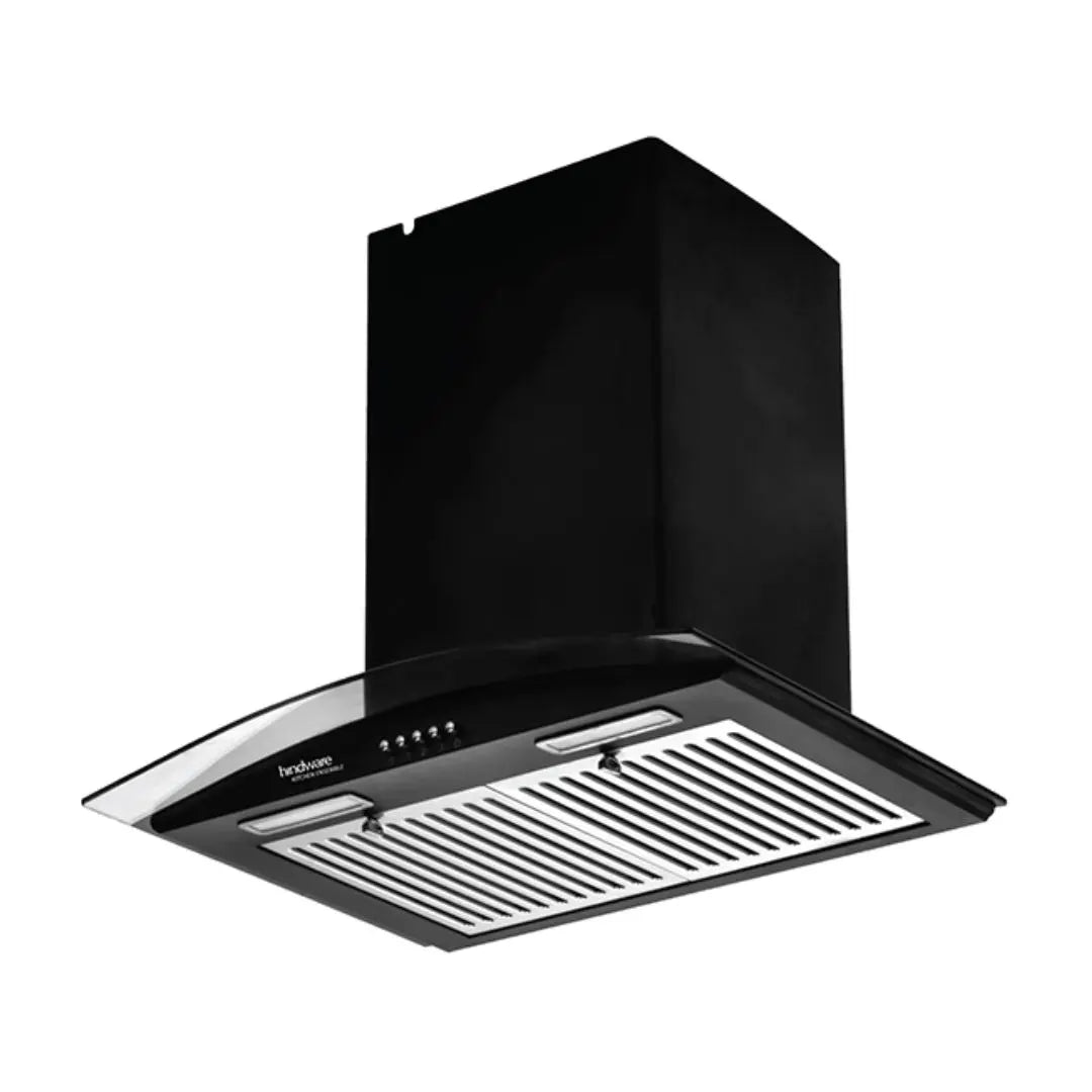 Hindware 60 cm Wall Mounted Chimney FABIO 60 CM Black Push Button