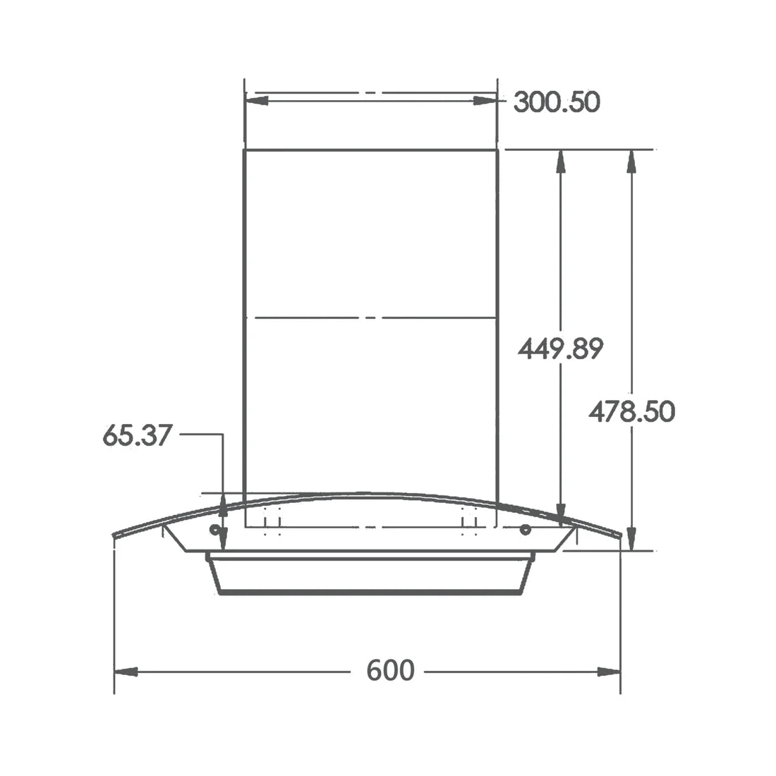 Kaff MAINZ SUPER DHC 60 60cm Wall Mount Chimney - Sleek & Efficient Design