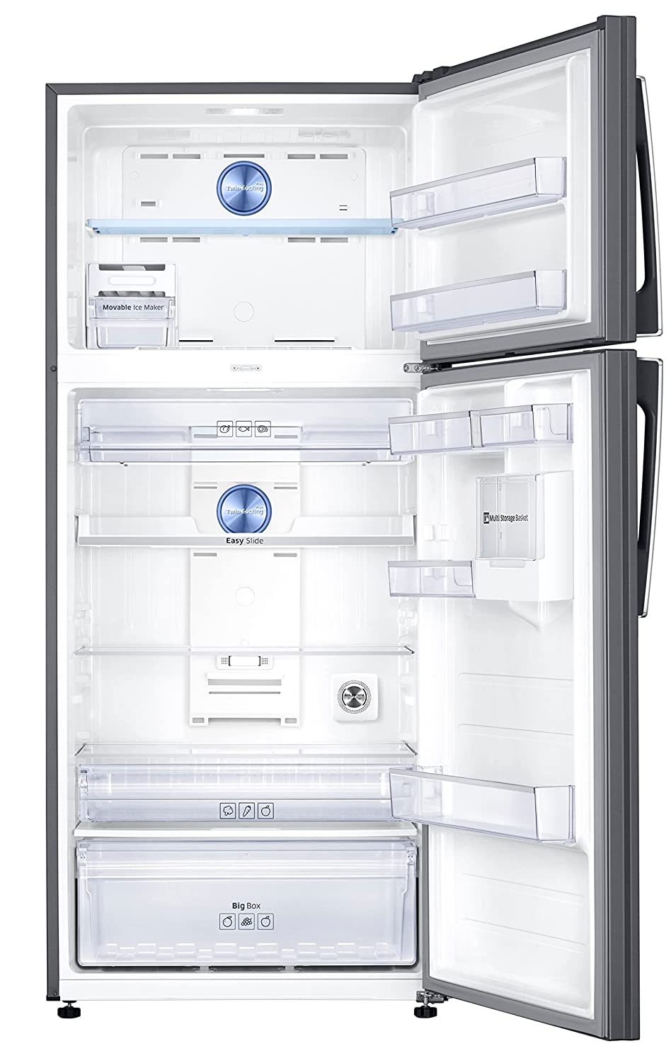 Samsung 551L 2 Star Frost-Free Double Door Digital Inverter Refrigerator (RT56B6378SL/TL, Steel, 2022 Model)
