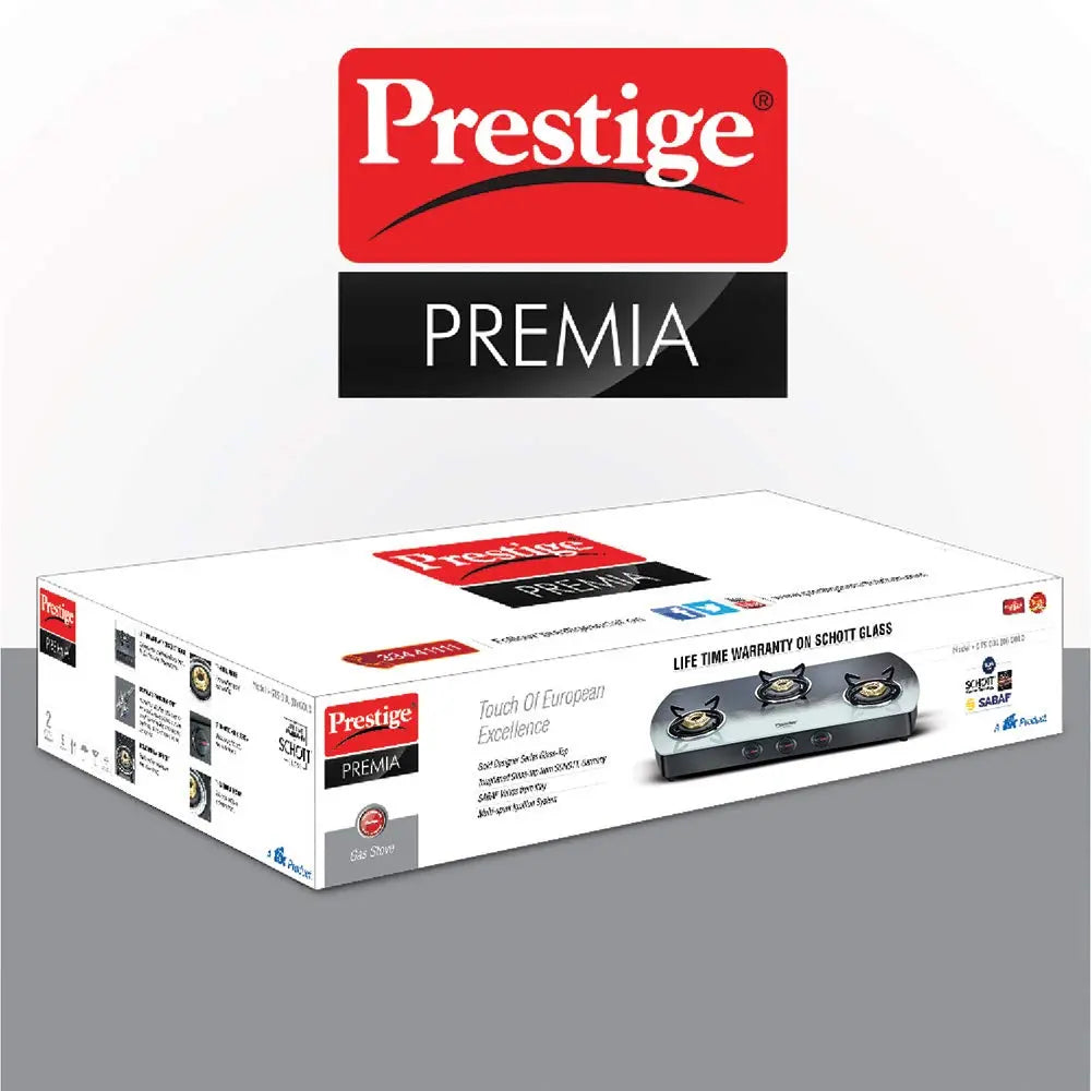Prestige Premia GTS 03 L Glass Top Gas Stove 40173