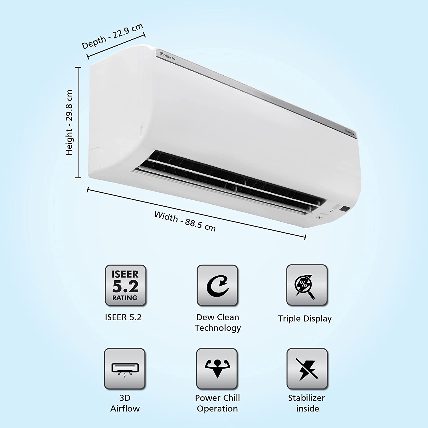 Daikin 1.8 Ton 5 Star Inverter Split AC (Copper,2022,FTKM60U,White)