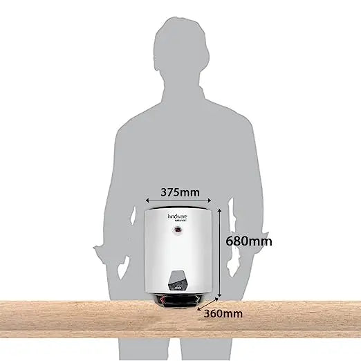 Hindware Atlantic Elicio 35L Vertical Storage Heater (Geyser) With Glass Line Tank & 4 Star Rating, Wall Mounting