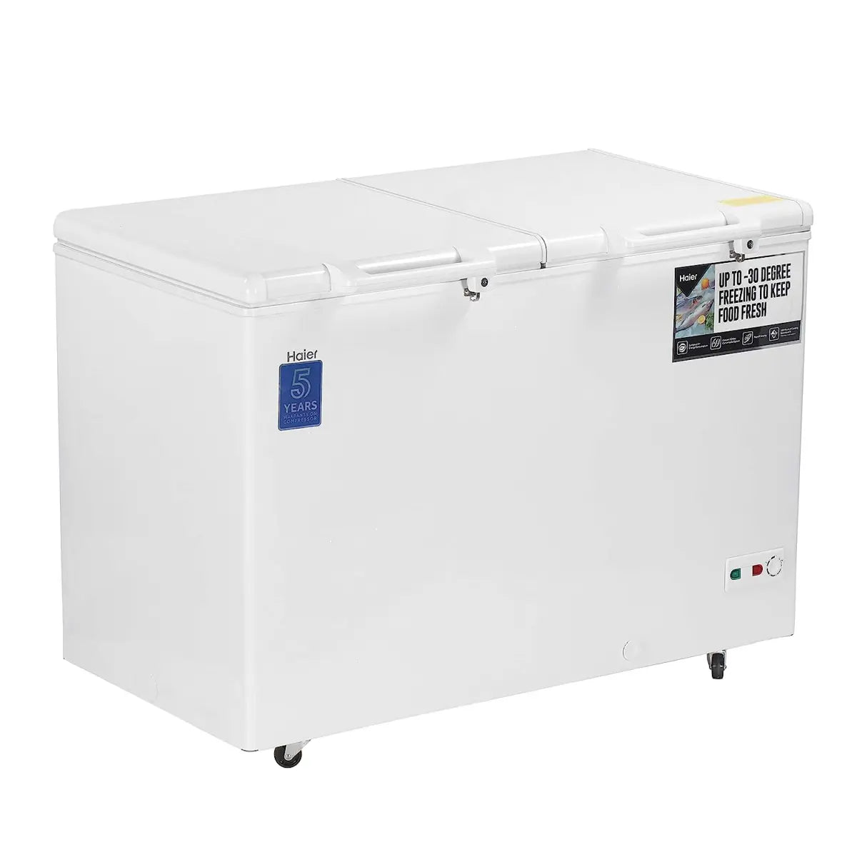 Haier HCC400HC - Double Door Hard Top Deep Freezer, Convertible, Net Storage Volume 379 liters, White
