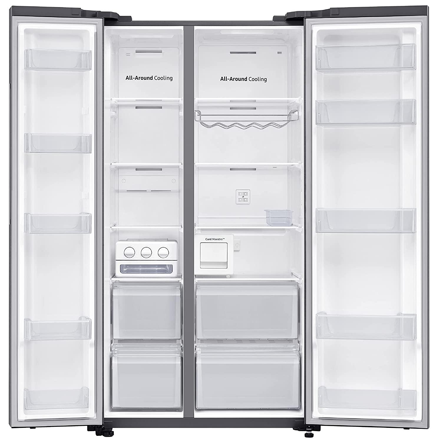 Samsung 692 L Inverter Frost-Free Side-by-Side Refrigerator (RS72A50K1SL/TL, EZ Clean Steel)