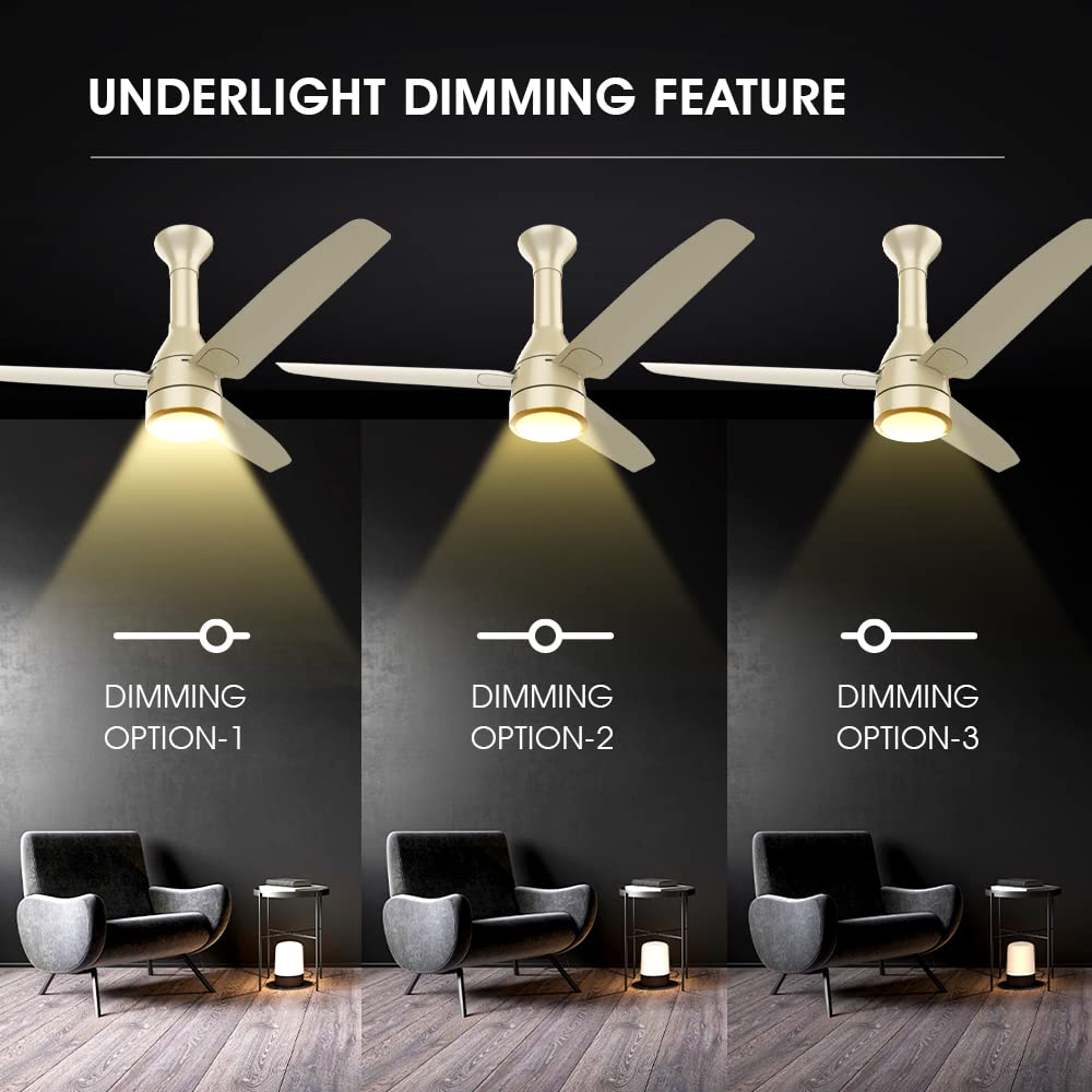 Crompton Energion Roverr Underlight 1200mm (48 inch) BLDC Ceiling Fan (Champagne Gold)