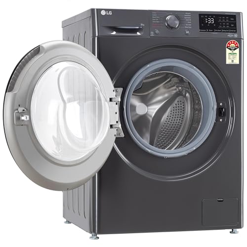 LG 8 Kg, 5 Star, AI Direct Drive Technology, Steam & 6 Motion DD Fully-Automatic Front Load Washing Machine (FHP1208Z3M, Intelligent & Convenient Fabric Care, Allergy Care, Middle Black)
