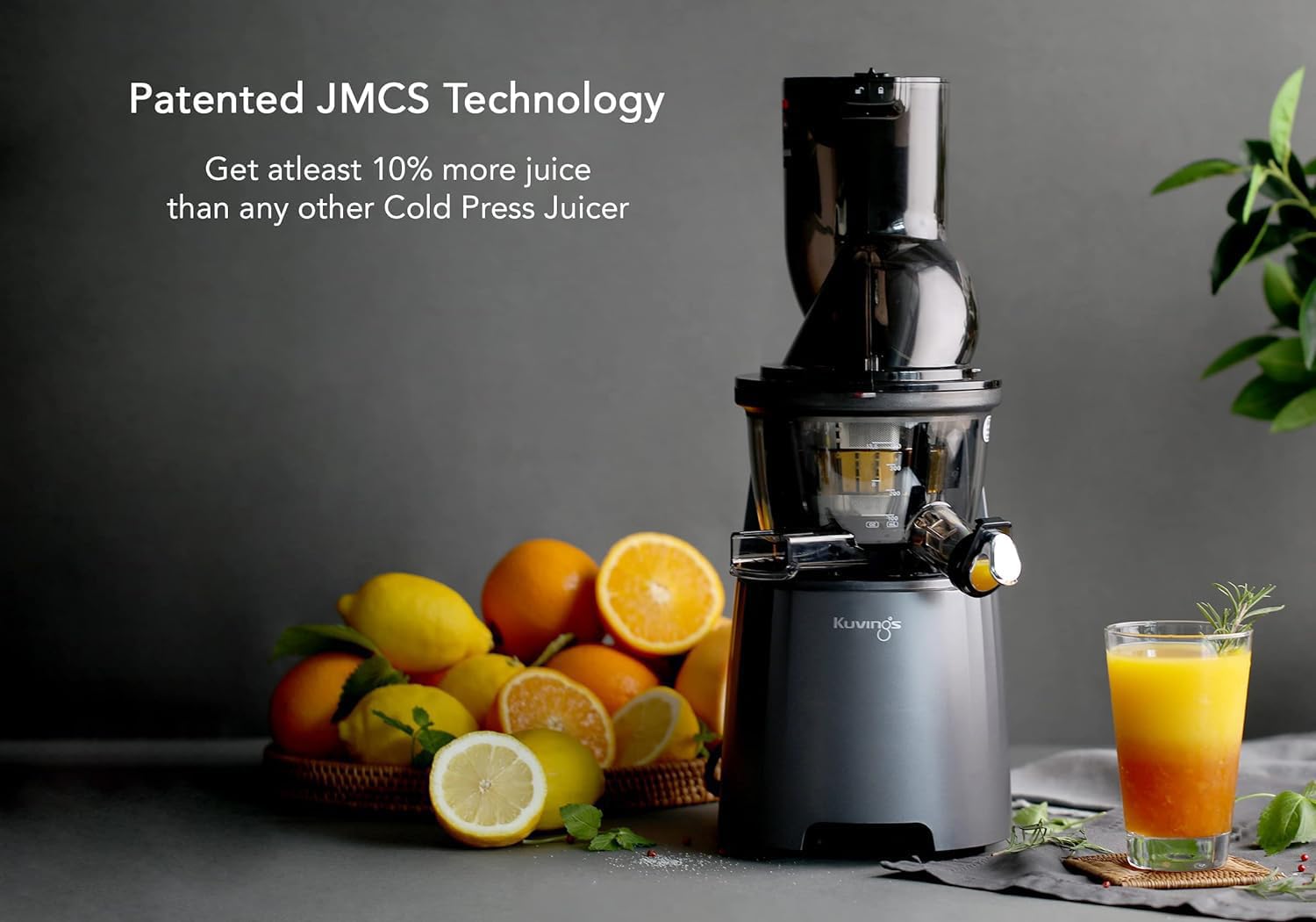 Kuvings EVO810 Black Professional Cold Press Juicer: Patented Rubber & Silicon-Free Technology for Optimal Juicing Results