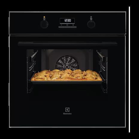 Electrolux 65L Built-In Oven with 9 Functions, UltimateTaste 500, Glass, Black - KOD3H50BK