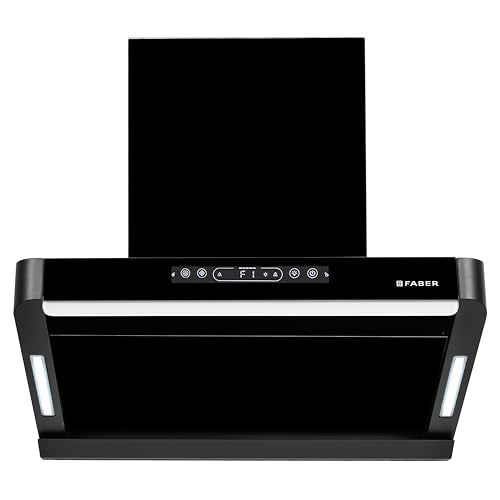 Faber Pinnacle 75cm 1500m³/hr Autoclean Chimney|Digital Display|Filterless|Slant Body|T-Shape Panel|Touch+Gesture|12Yr on Motor,5Yr Comprehensive Warranty by Faber|Hood Pinnacle FL HC BK 75,M