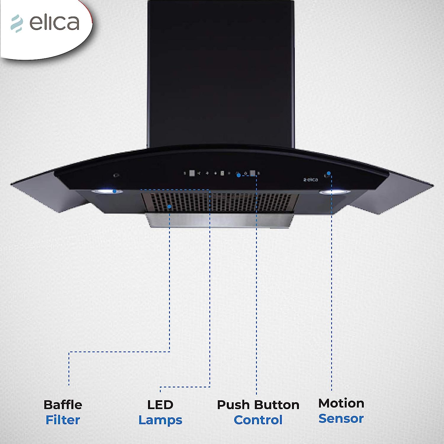 Elica 90 cm 1200 m3/hr Filterless Auto Clean Chimney (TBFL HAC TOUCH 90 MS, Black)