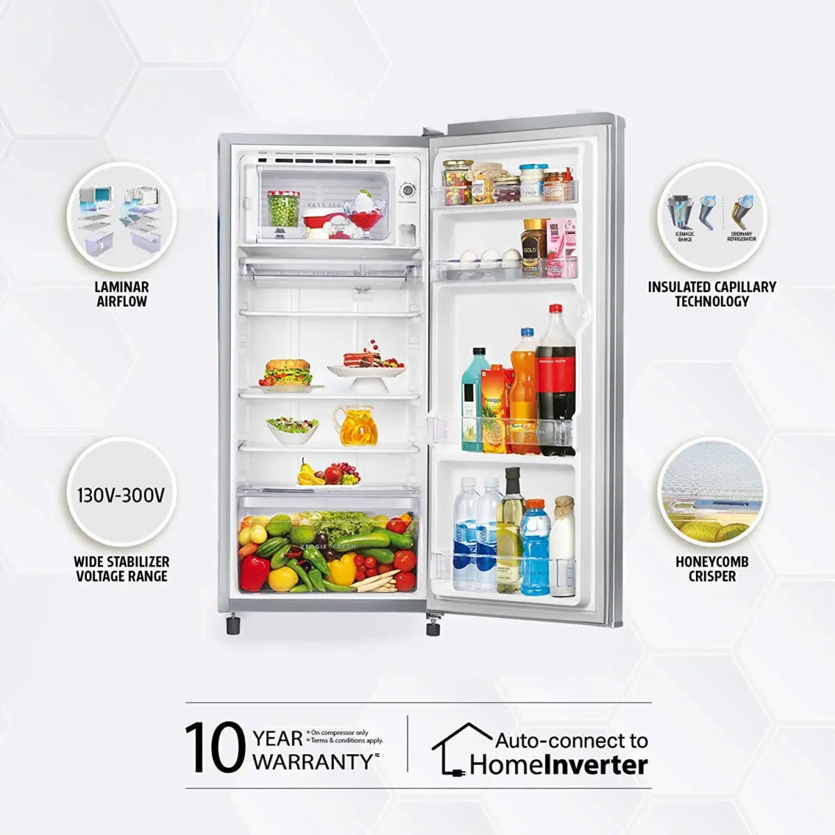 Whirlpool 190 L 3 Star Direct Cool Inverter Single Door Refrigerator (Magnum Steel)