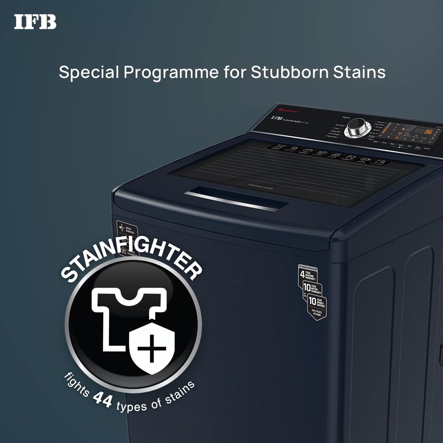 IFB 9.0 Kg Fully-Automatic Top Loading Washing Machine (TL-S4RBS 9.0 Kg Aqua, Royal Blue, 2X Power Steam, 4 Years Comprehensive Warranty)