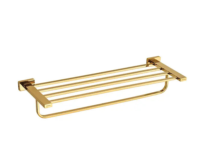 Cera F5013121FG Lustre Bold French Gold Finish Stainless Steel (SS 304) Towel Rack - 600 mm (24")