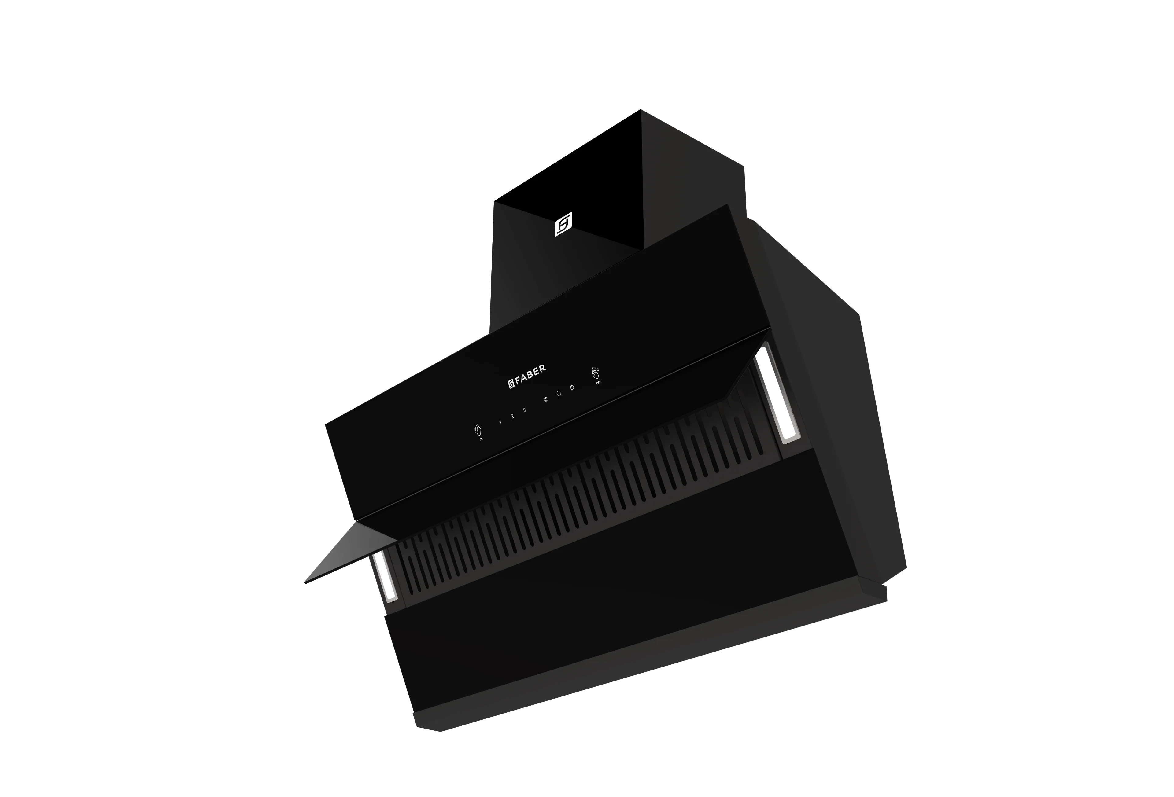 Faber Zenith FL HC SC BK 90cm Ducted Chimney with Odor Sensor (Black) - 1400m3/hr Auto Clean Wall Mount