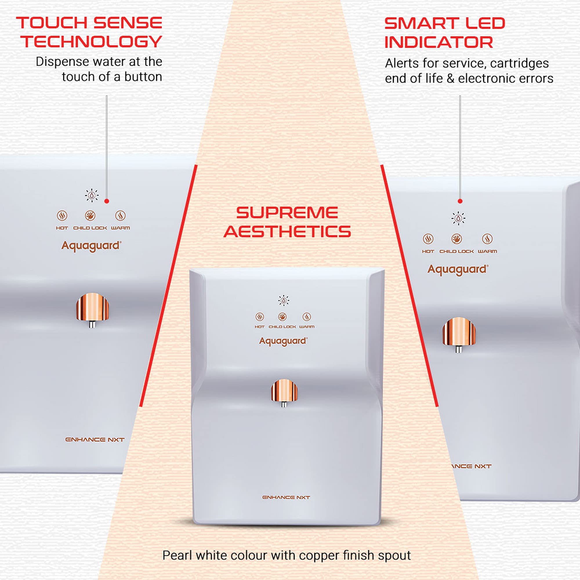 Eureka Forbes Enhance NXT UV + Hot & Ambient water purification with Active Copper Technology (White, Copper) - Pack of 1 Water Purifier
