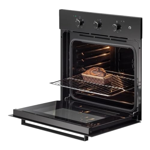KAFF OV 83 ML 7 | 83 Litre Built-in Oven with Rotary Control Dials | Multi-Functional with Defrost, Internal Cooling Fan and Oven Light | Full Black Tempered Glass Finish, 3 Layer Glass Door