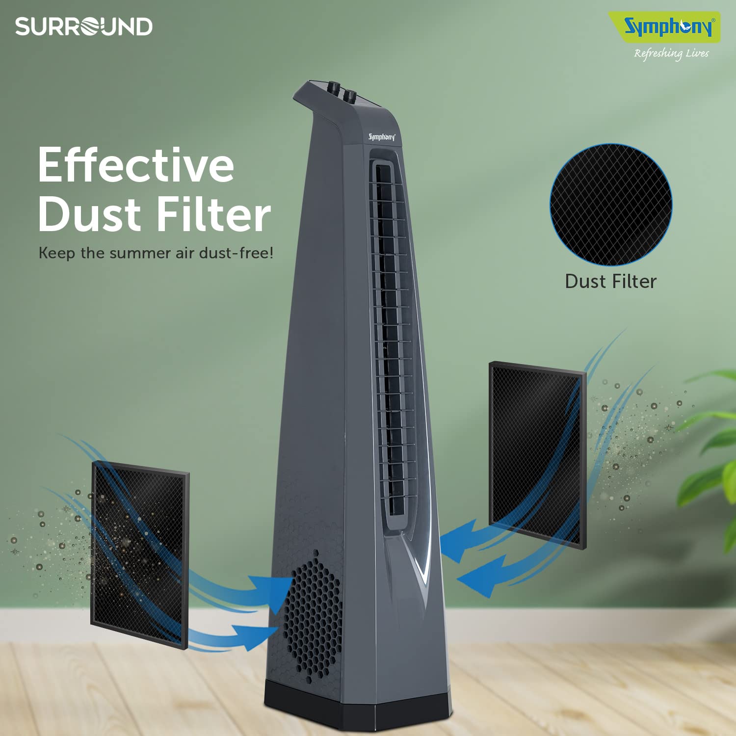 Symphony  Tower Fan ‎Surround Grey