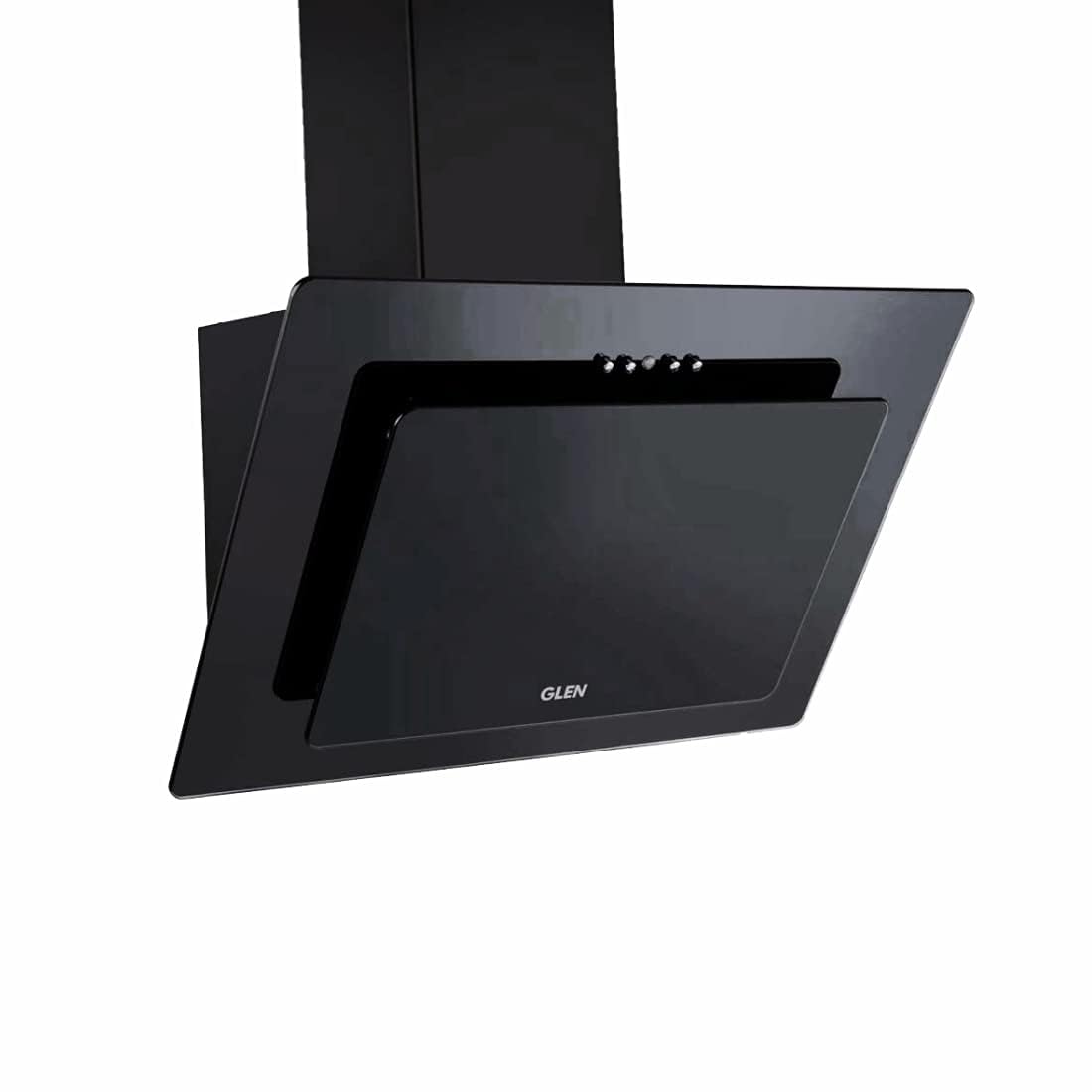 Glen Designer Ductless Black Glass Glass Chimney 60cm 6079 Push Button