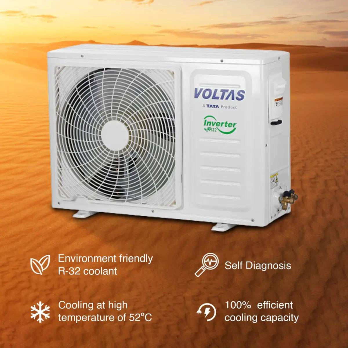 Voltas 1 Ton, 3 Star Adjustable Inverter Split AC (Copper, 23V CAZX White)