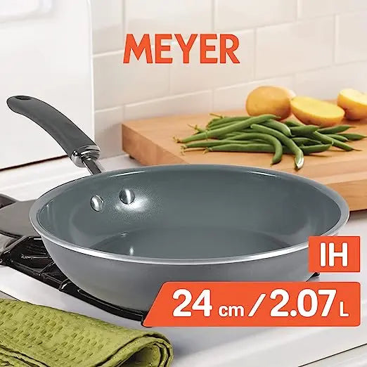 Meyer Anzen Ceramic Coated Aluminium Frypan Induction Base 11809 24cm Grey